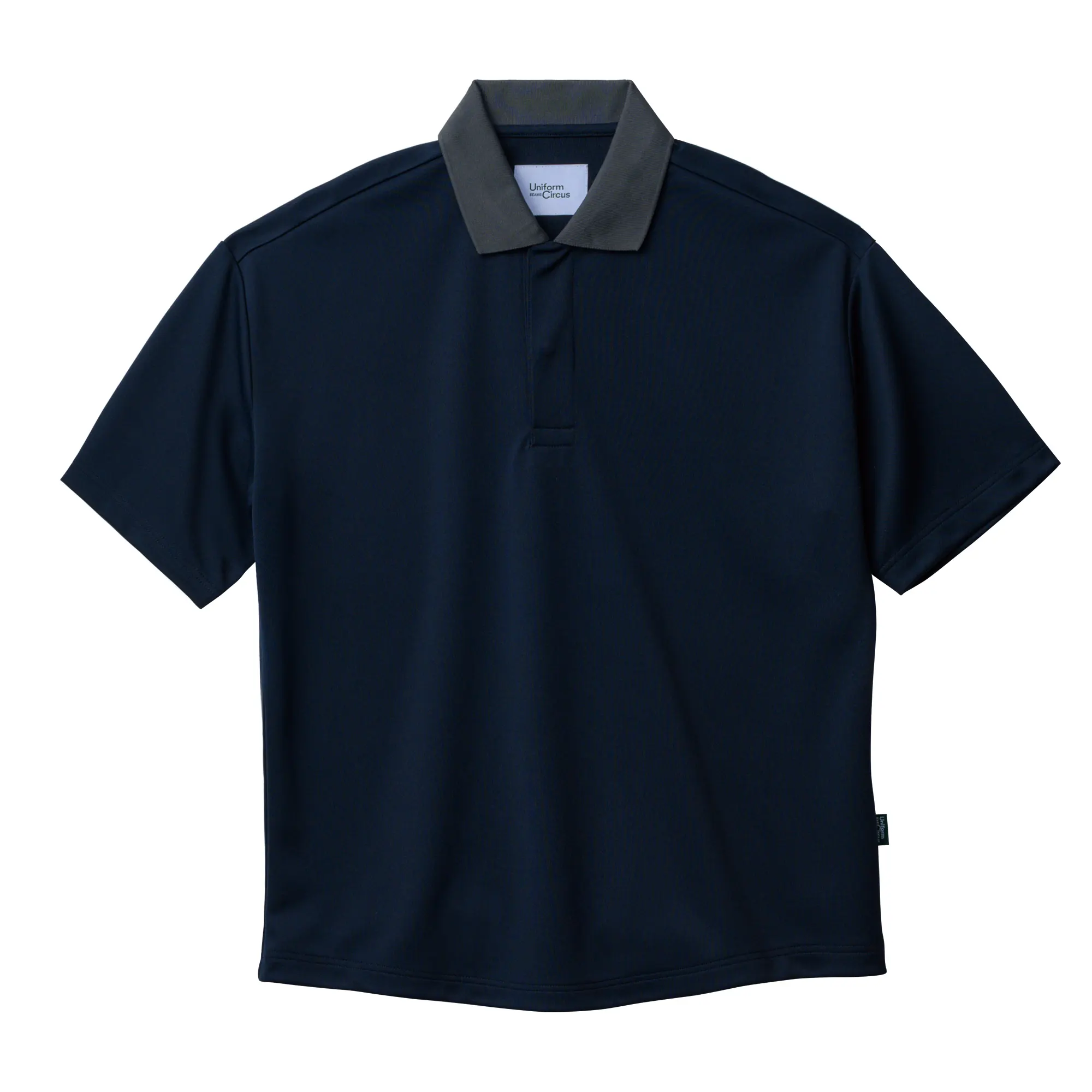 Navy polo with gray collar BKB4502-2